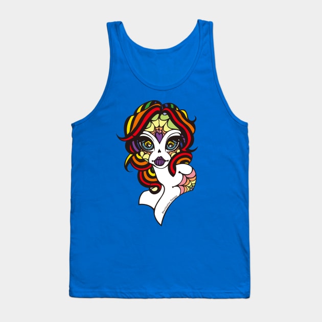 Rainbow Sugar Skull Tank Top by Shanimation